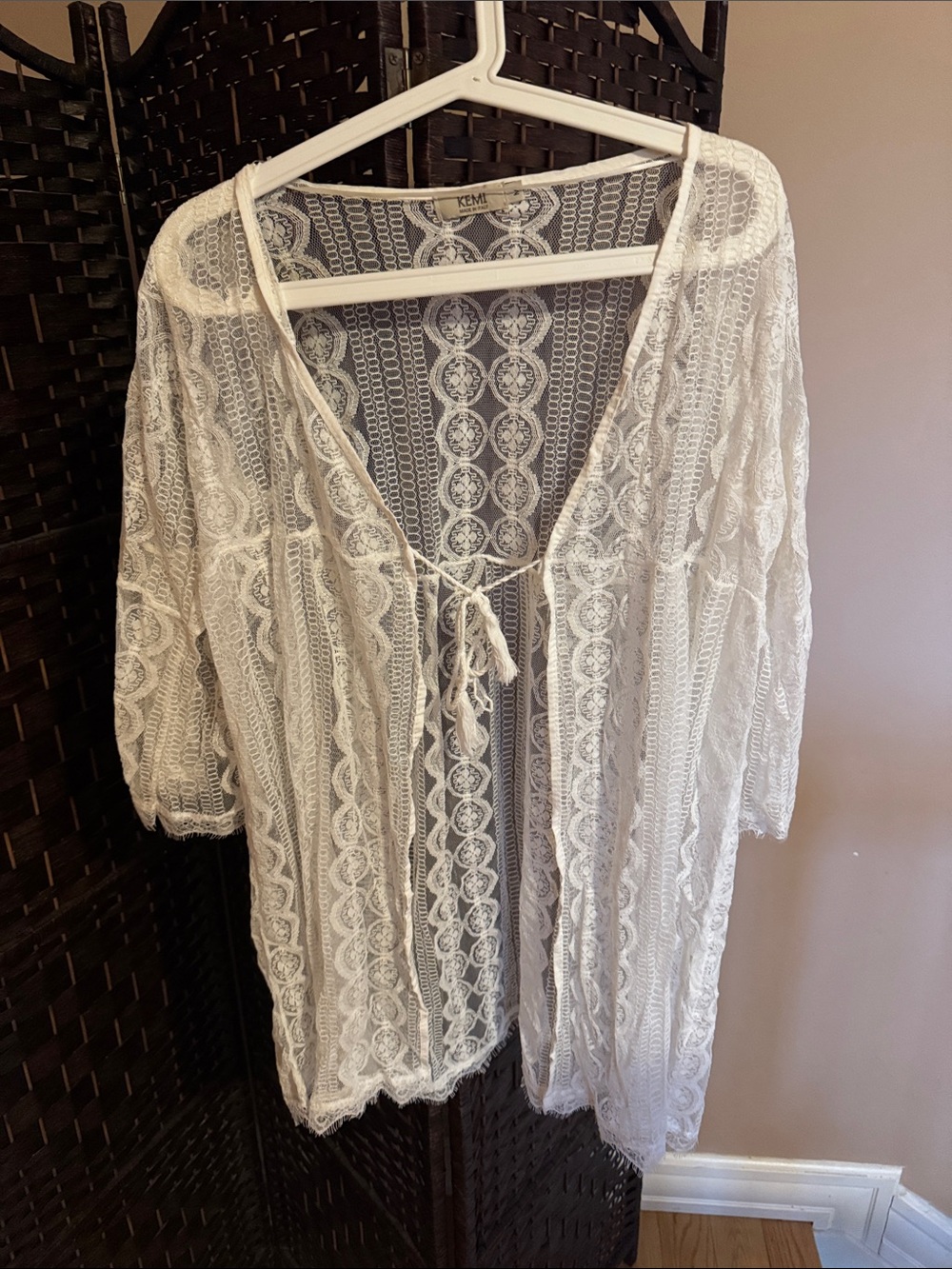 White Lace Swim Coverup